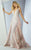 MNM COUTURE - G0861 Lace Deep V-neck Sheath Dress In Pink