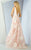MNM COUTURE - G0861 Lace Deep V-neck Sheath Dress In Pink
