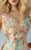 MNM COUTURE - G0863 Bejeweled Blossom Appliqued Mermaid Gown In Gold and Blue