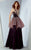 MNM COUTURE - Peplum Illusion Scoop A-line Dress G0871 in Black and Pink