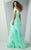 MNM Couture - G0878 Floral Embellished Illusion Off-Shoulder Gown In Green
