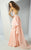 MNM Couture - G0881 Lace Illusion Bateau Mermaid Gown with Overskirt In Pink