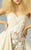 MNM Couture - G0882 Strapless Rosette Applique Peplum Long Gown In White