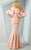 MNM Couture - G0883 Floral Applique Square Neck Mermaid Gown In Pink