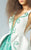 MNM Couture - G0888 Embroidered Deep V-neck Two Tone Ballgown In Green and White