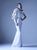 MNM Couture - G0934 Ruffled Asymmetric Neck Mermaid Dress in Silver