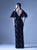 MNM Couture - G0937 Sheer Fringed Evening Gown with Slit in Black