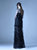 MNM Couture - G0970 Applique Illusion Bateau Trumpet Dress in Black