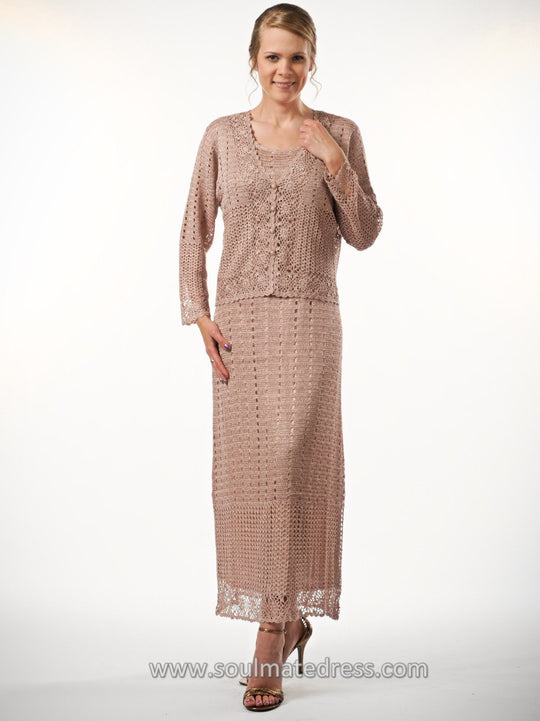 G1006 Hand Crochet Dress Jacket Set