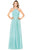 Glow by Colors - G183 Gem Beaded Halter Chiffon A-line Dress In Green
