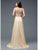Glow by Colors - G207CS Illusion Beaded A Line Long Dress In Neutral