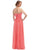 Glow by Colors - G214 Ruched Sweetheart Chiffon A-line Dress  in Pink