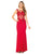 Glow by Colors - G237 Jeweled Applique Illusion Gown In Red and Neutral
