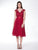 Glow by Colors - G318S Tea-Length Illusion Lace Dress In Red