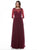 Glow by Colors - G330SL-1 Sequined Illusion Bateau A-line Gown In Red