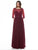 G330SL Sequined Illusion Bateau A Line Gown In Red