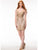 Glow by Colors - G531 Embroidered Lace Illusion Scoop Dress In Neutral
