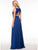 Glow by Colors - G541 Lace Chiffon A-line Dress in Blue