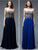 Glow by Colors - G634 Embellished Straight Neck A-line Dress in Black and Blue