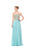 Glow by Colors - G634 Embellished Straight Neck A-line Dress in Green and Gold