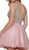 Nox Anabel - G637 Bejeweled Plunging V-neck Ruffled A-line Dress