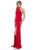 Glow by Colors - G650 Sleeveless Halter Long Dress with Slit in Red