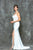 Glow by Colors - G651 Halter Sleeveless Long Dress with Slit in White