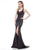 Glow by Colors - G651 Halter Sleeveless Long Dress with Slit in Black