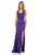 Glow by Colors - G651 Halter Sleeveless Long Dress with Slit in Purple