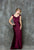 Glow by Colors - G652 V-Neck Cotele A-line Dress in Red