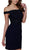 Nox Anabel - G653 Appliqued Illusion Off Shoulder Sheath Dress