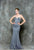 Glow by Colors - G663 Sleek Sweetheart Trumpet Dress in Gray