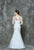 Glow by Colors - G665 Bedazzled Illusion Bateau Mermaid Dress in Gray
