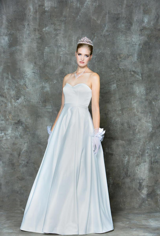 Glow by Colors - G667 Strapless Sweetheart Ballgown in White