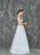 Glow by Colors - G668 Mesh Semi-Sweetheart Ballgown in Silver