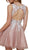 Nox Anabel - G669 Floral Lace Appliqued Plunging Cocktail Dress