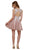Nox Anabel - G669 Floral Lace Appliqued Plunging Cocktail Dress