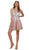 Nox Anabel - G669 Floral Lace Appliqued Plunging Cocktail Dress