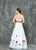 Glow by Colors - G670 Two Piece Floral Mesh Long Gown in White