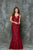 Glow by Colors - G675 Lace V-Neck Trumpet Dress in Red