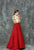 Glow by Colors - G682 Beaded Jewel Long Gown with Back Cut Outs in Red