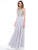 Glow by Colors - G685 Bejeweled Halter Neck A-line Dress in Silver