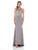Glow by Colors - G686 Bejeweled Halter Neck Trumpet Dress in Gray