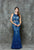 Glow by Colors - G689 Two-Piece Lace Evening Gown in Blue and Neutral