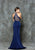Glow by Colors - G691 High Halter Keyhole Gown in Blue