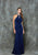 Glow by Colors - G691 High Halter Keyhole Gown in Blue