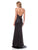 Glow by Colors - G694 Bejeweled Halter Neck Sheath Dress in Black