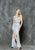 Glow by Colors - G694 Bejeweled Halter Neck Sheath Dress in White