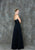 Glow by Colors - G703 Embellished Halter Neck A-line Dress in Black