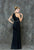 Glow by Colors - G704 Halter Ponte Trumpet Dress in Black